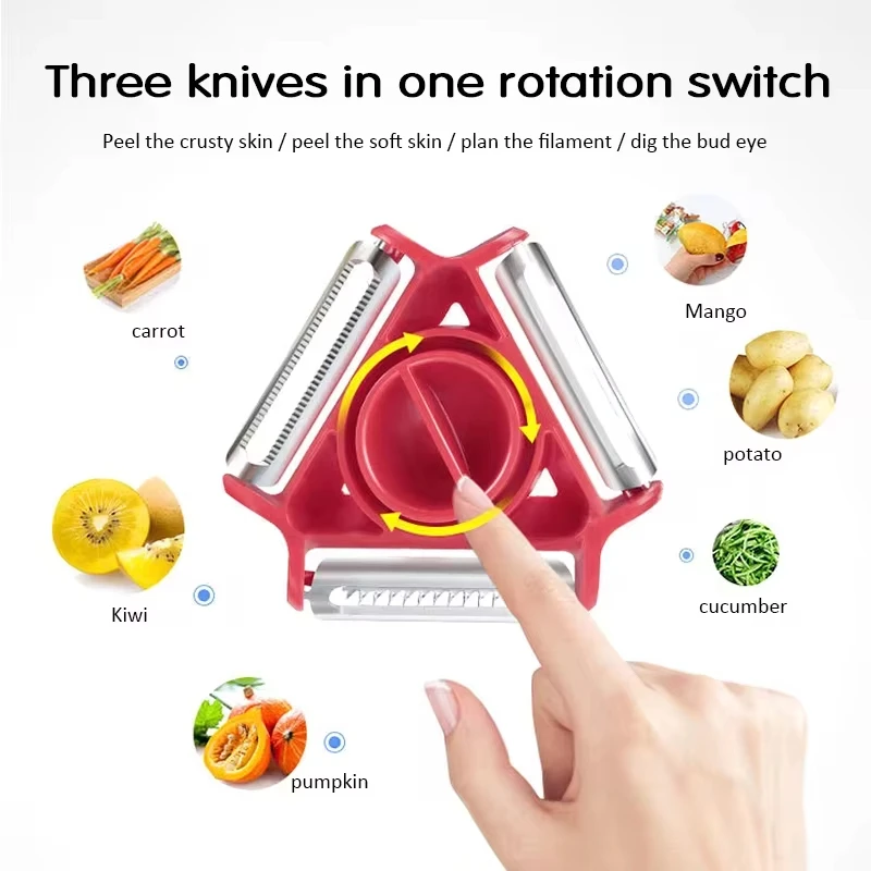 Kitchen Gadgets Vegetable Cutter - Zestaw Trójfunkcyjnych Obieraków do Warzyw 1